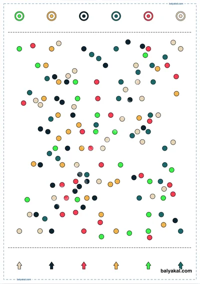 Color dot pattern match page 3 - Printable worksheet preview
