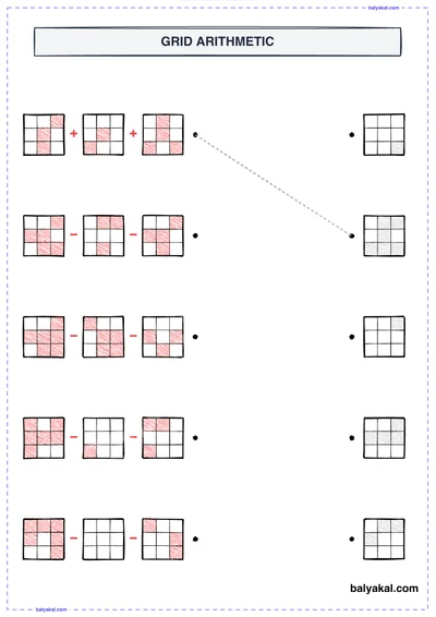 Grid-Based Arithmetic page 2 - Printable worksheet preview
