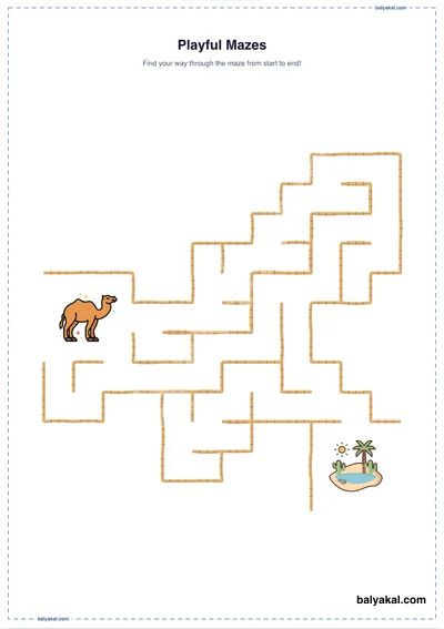 Creative Colorful Mazes page 3 - Printable worksheet preview