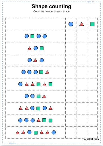 Shapes count - Balyakal educational preview