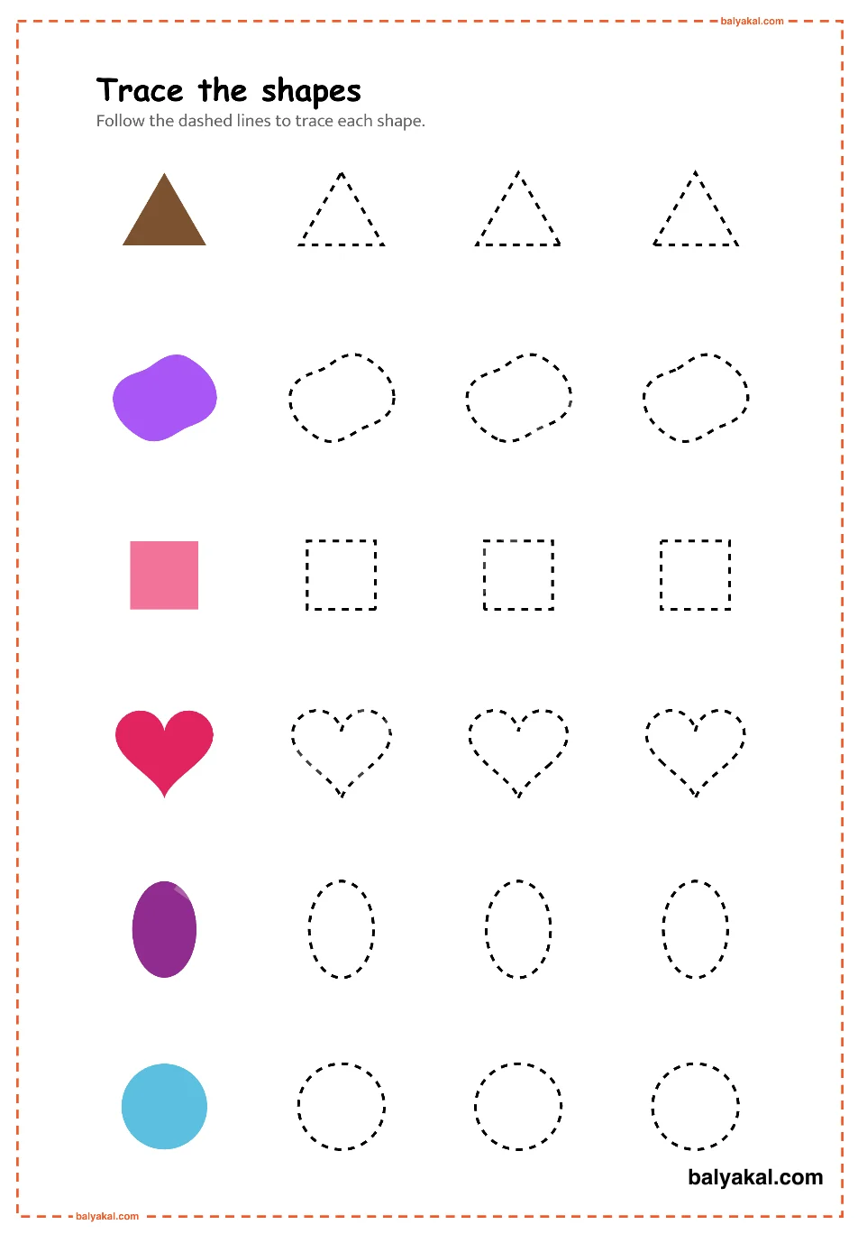 Tracing shapes - Balyakal educational preview